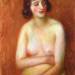Nude with Orange Background
